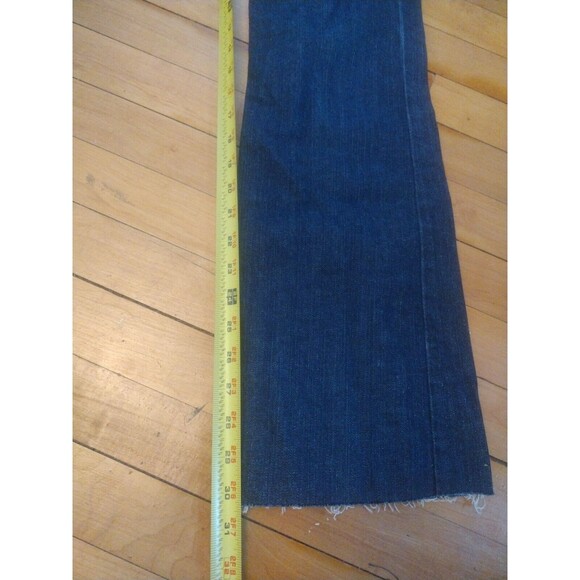 Guess Womens Foxy Flare Front Dip Distressed Hem Dark Blue Jeans Size 27 Small - Picture 2 of 8